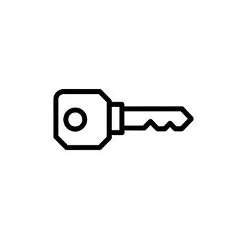 Close-up of a Modern Metal Key on a Plain Background for Security and Access Concepts