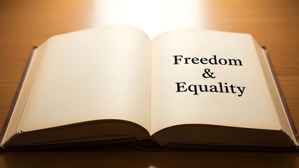 An open book embodying freedom and equality concepts