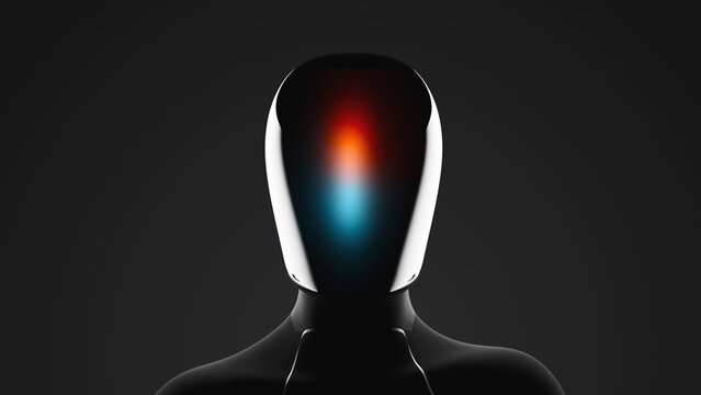 Impressive portrait of a humanoid AI robot with a sleek design