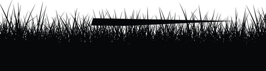 Grass silhouette with stealth jet, black vector, nature and technology contrast, aircraft in foliage, camouflage concept, outdoor texture, symbolic illustration © MdShahadot