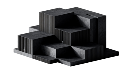 Abstract Geometric Black Architectural Structure