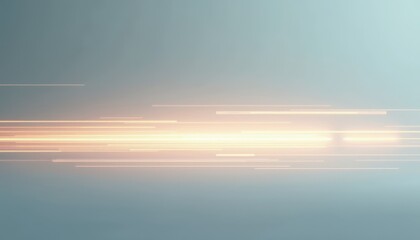 Fototapeta premium Abstract Bright Orange Light Streaks Moving Fast Across a Soft Blue Gray Background with a Subtle Grain Texture Minimalist Digital Art