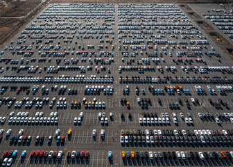 Massive Car Park Aerial View