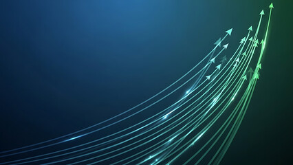 Growing arrows on gradient background