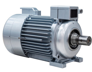 Compact EV Motor and Inverter Assembly, Three-Quarter Angle, Isolated on White Background (2)