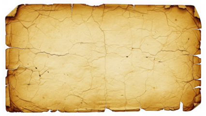 Antique parchment paper isolated on transparent background