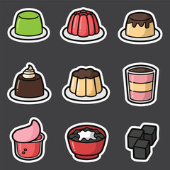 set of jelly good for sticker, badge, element design, print design, etc