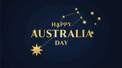 Gleaming golden stars and Southern Cross constellation illuminate a deep blue night, representing a festive tribute and joyous celebration from the southern lands © Jonathan