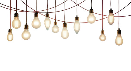 Vintage edison bulbs illuminate a mysterious ambiance with warm glow