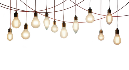 Vintage edison bulbs illuminate a mysterious ambiance with warm glow