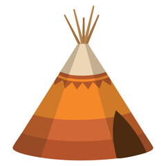 Vector illustration of teepee wigwam dwelling north nations of Canada Siberia North America isolated on white background ideal for cultural heritage and educational designs © Nass Studio