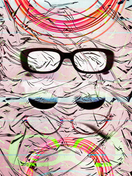 Unique glasses design with abstract background