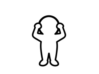 Stick Figure Holding Head in Stress or Confusion Pose
