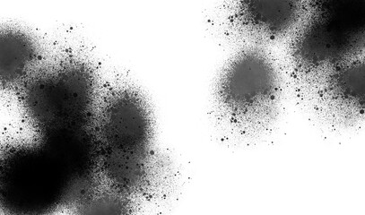 Abstract Black Ink Splatter Background on White