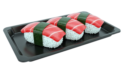 Tuna Nigiri Sushi in Black Tray