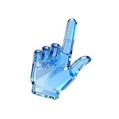 Transparent Blue Glass Hand Gesture Icon