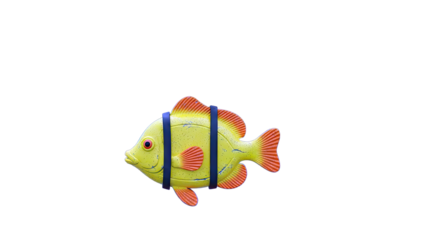 Yellow Fish Toy with Orange Fins and Black Straps