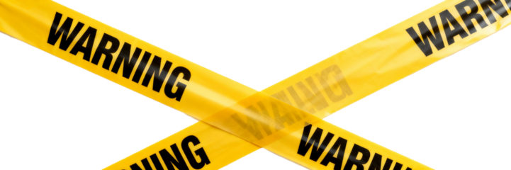 Yellow Warning Tape with Crossed Strips