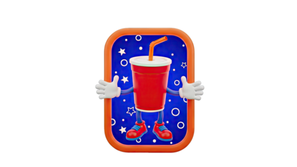 Cartoon Red Soda Cup Character with Arms and Legs