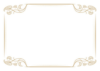 Symmetrical rectangular floral frame. Decorative botanical border in line art style.