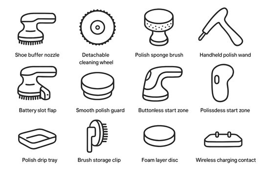 Wheel portable zone polish disc icon vector flap polisher shoe brush icons