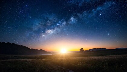 Fototapeta premium 星占いチャンネル用神秘的な夜空背景素材