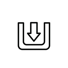 Close-up of Download Icon on White Background for Digital Content