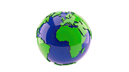 3D Globe of Earth with Africa and Europe Prominent