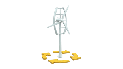 Vertical Axis Wind Turbine with Circular Arrows