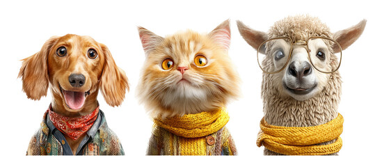 Obraz premium Vintage Retro Style Animal Fashion Theme in Clean Studio Setting