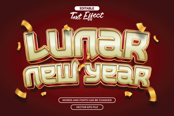 Lunar new year editable text effect with gold text style