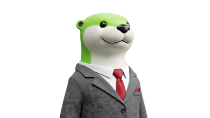 Anthropomorphic Otter Character in a Suit