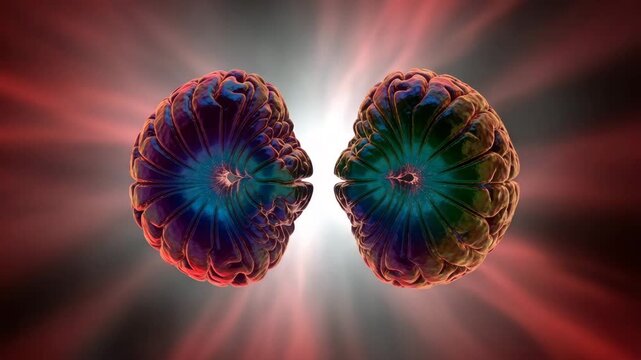 Kidney anatomy illustration with colorful 3D rendering of human organ  medical concept