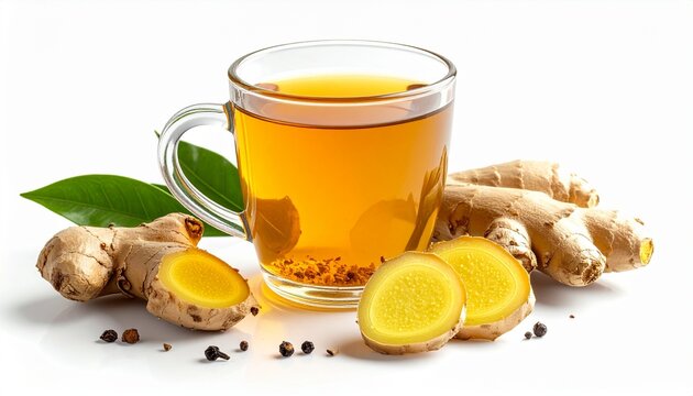 Wedang Jahe on White Background