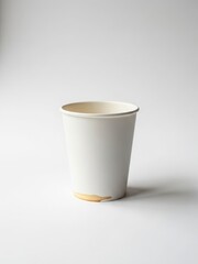 A minimalist coffee cup on white symbolizing daily caffeine dependence, routine reliance, and modern lifestyle habits, suitable for wellness awareness, health education, and lifestyle concept