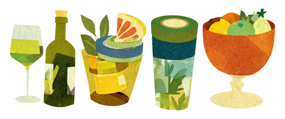 Cheerful and Clean Design of Kitchen Objects and Fresh Ingredients for Playful Spaces