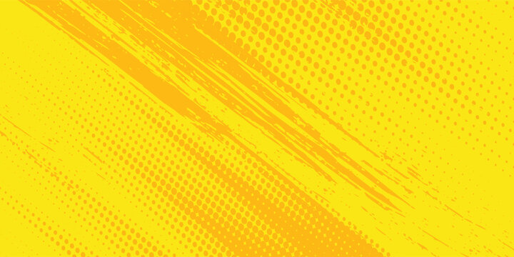 Modern Retro comic yellow background raster gradient halftone  stock vector sports