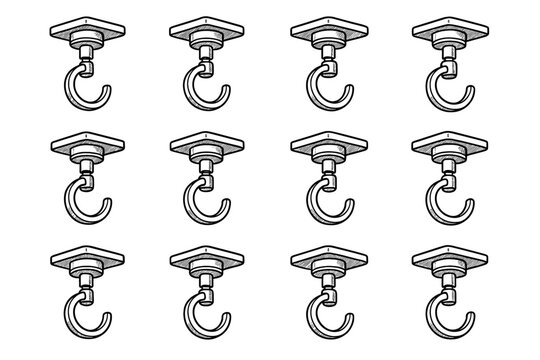 Tilt nub structural shading underside highlight hook icon mug modern vector contour