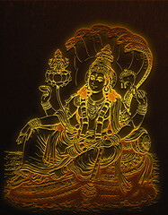 Divine Idol of Bhagwan Vishnu with Sudarshan Chakra and Shankha