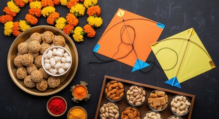 Makar Sankranti festival: kites, sweets, flowers, dry fruits, traditions