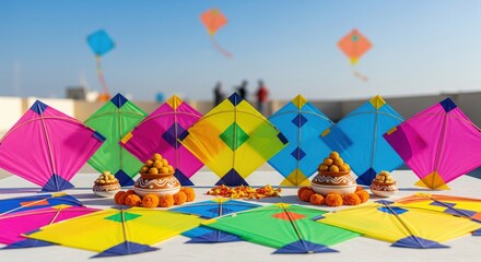 Celebrating Makar Sankranti with Colorful Kites and Delicious Sweets