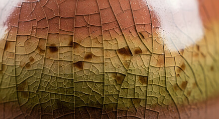 Abstract cracked texture background with a gradient of earthy brown green and yellow colors