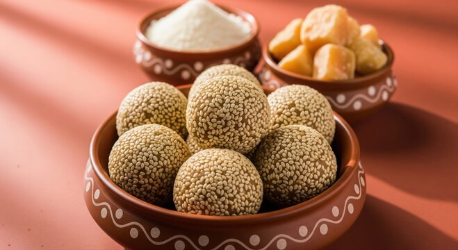 Traditional Indian Sesame Jaggery Ladoos