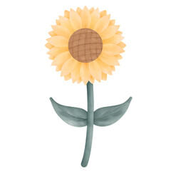 sunflower bloom in a Valentine pastel palette, ideal for happy love designs and floral illustrations.
