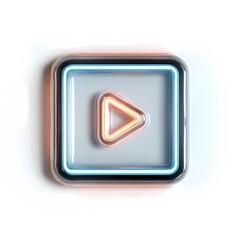 Digital start button in vector style, representing activation point in software or tech systems