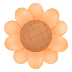 Watercolor daisy flower illustrated in a hand-drawn Valentine style. Ideal for romantic, floral, and love-themed designs.