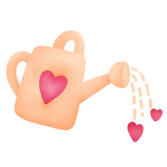 Watercolor illustration valentines day of love elements.