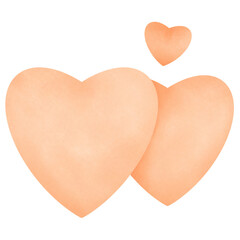 Watercolor Valentine pastel heart icon in a hand drawn Valentine style. Ideal for romantic designs, love stickers, greeting cards, and branding.