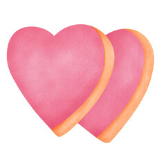 Watercolor Heart Valentine illustration valentines day of love elements