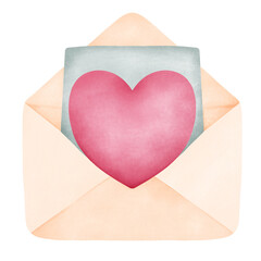Cute envelope with heart seal in a Valentine style, perfect for love letters, messages, and romantic designs.
